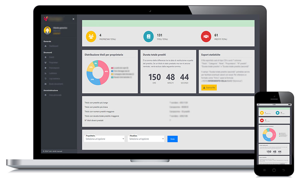 Dashboard gestionale prestiti